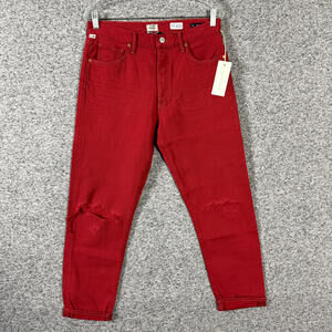 Citizens Of Humanity Women's Size 29 Red High Rise Classic Fit Crop Jeans